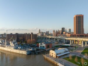 Downtown Buffalo waterfront and skyline
