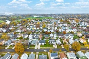 Aerial view of the Hyde Park neighborhood in Niagara Falls, New York