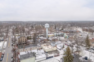 Aerial winter view of Youngstown, New York